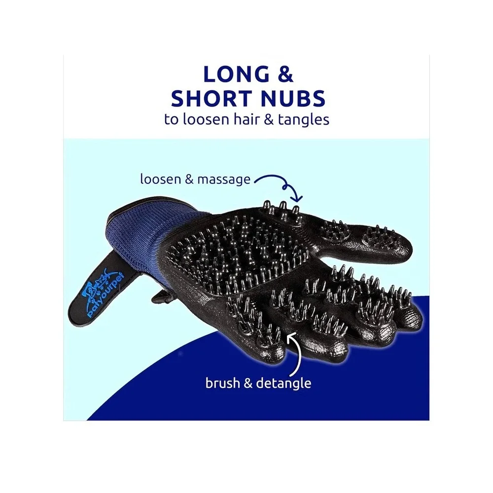 Pat Your Pet Grooming Gloves Deshedding Bathing Massage Tool Dogs Cats Horses